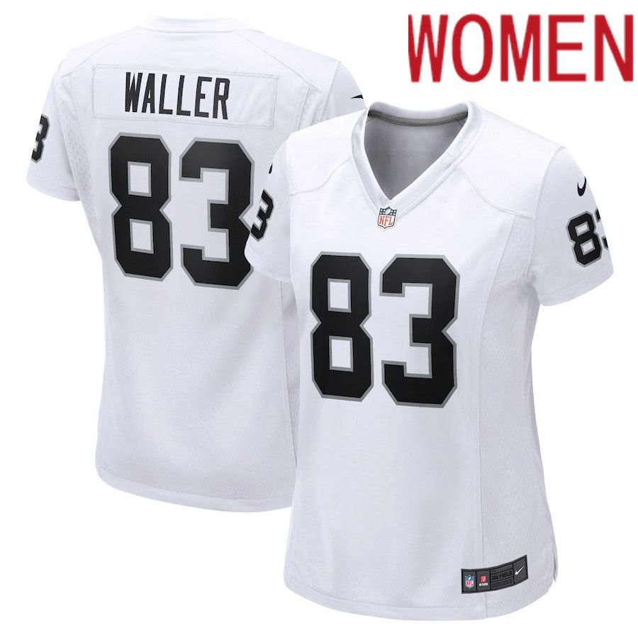 Women Oakland Raiders 83 Darren Waller Nike White Game NFL Jersey